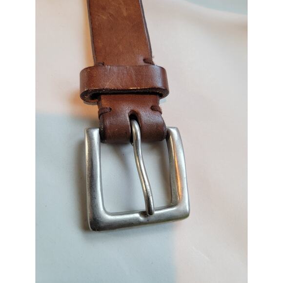 Polo Ralph Lauren Brown Leather Belt Silver Buckle Men's Sz 36 - Picture 9 of 12